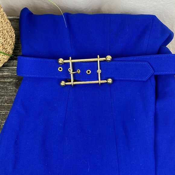 Milly Blue Sleeveless Belted Vintage Short Sleeve Career Dress 10 - Picture 5 of 8